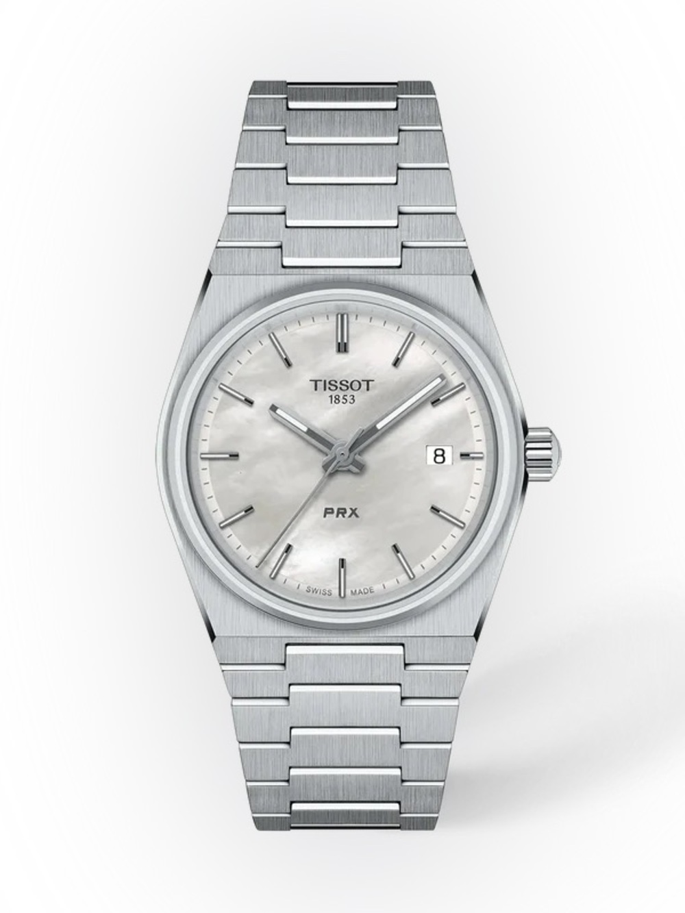 Tissot PRX Silver Watch with Mother-of-Pearl Dial